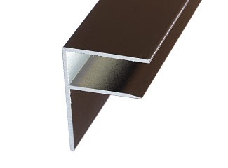 Aluminium F section for edge of roof - brown