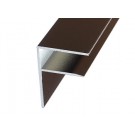 Aluminium F section for edge of roof - brown
